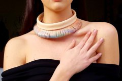 Synergia Collection - Aurora boreale collar in handpainted leather